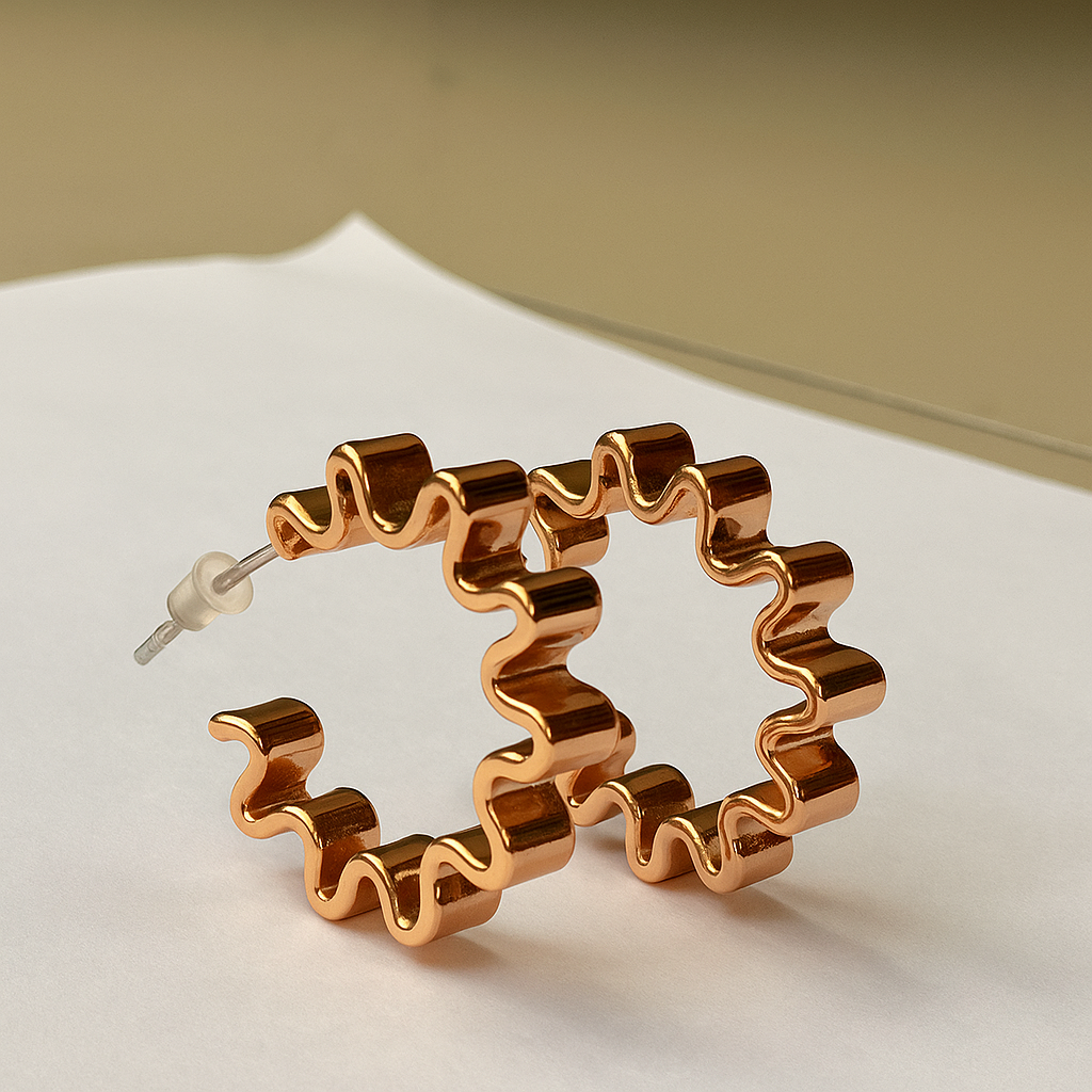 Aurora Wavy Hoop Earrings