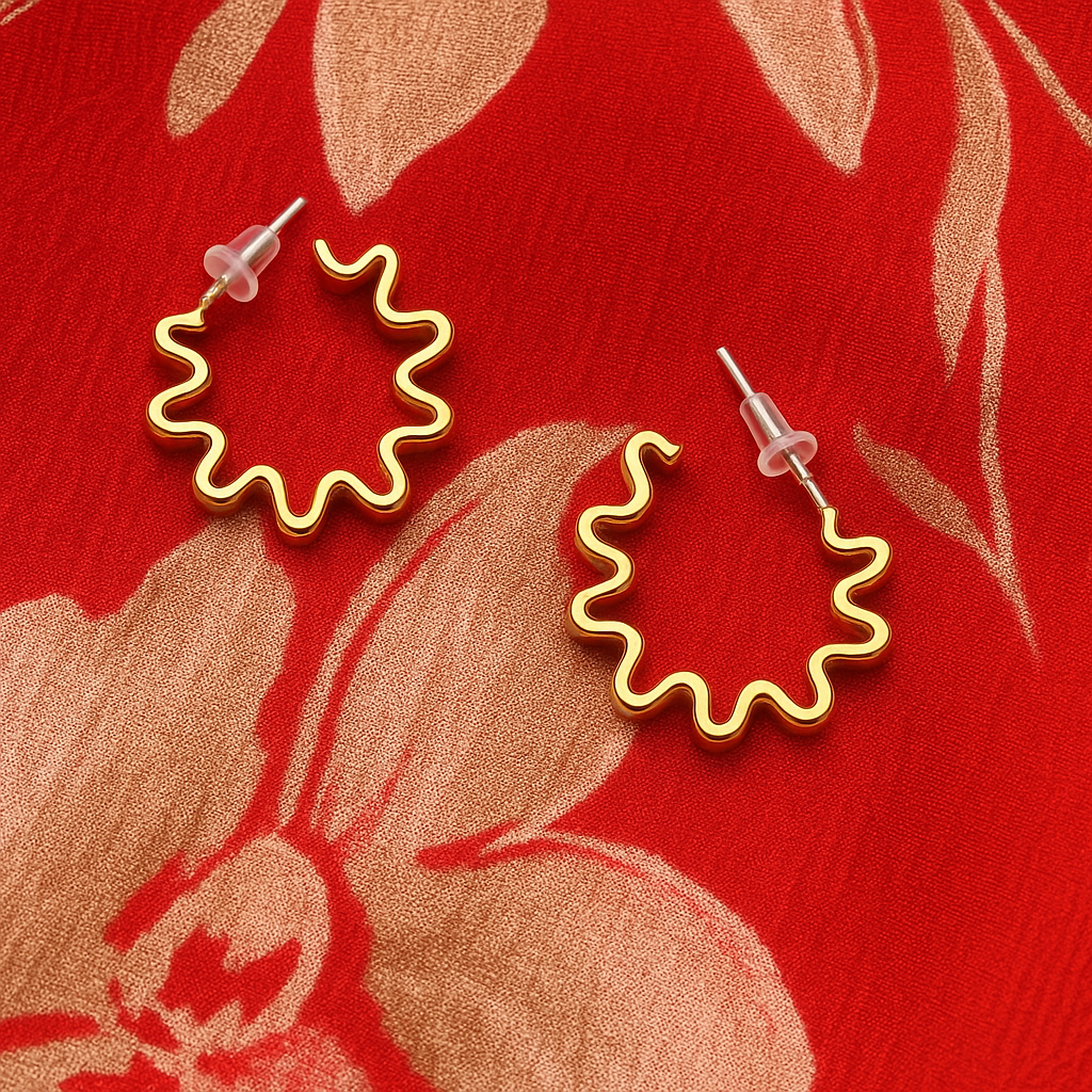 Aurora Wavy Hoop Earrings