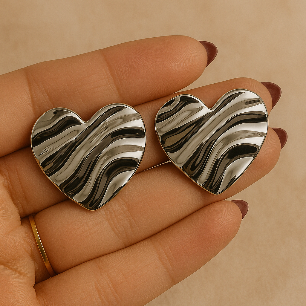 Rachel Molten Heart Studs