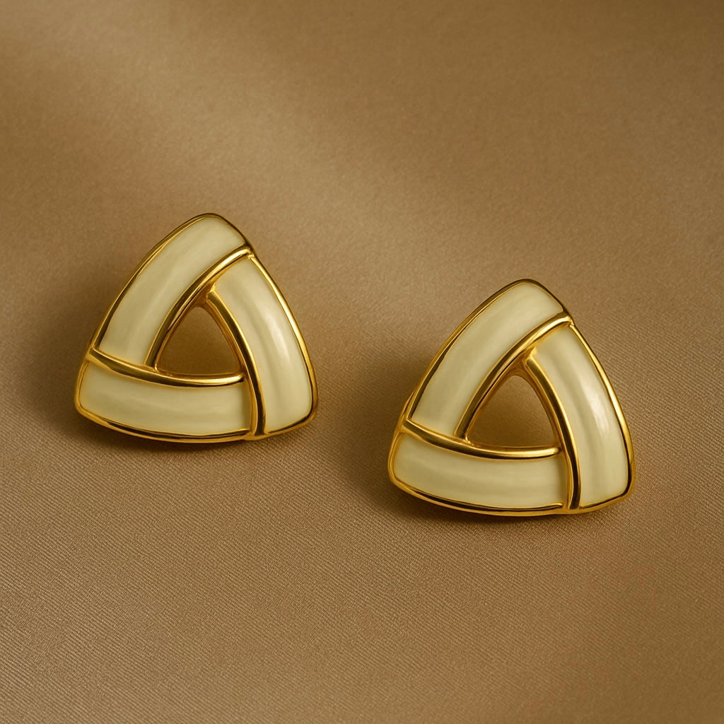 Alina Enamel Triangle Studs