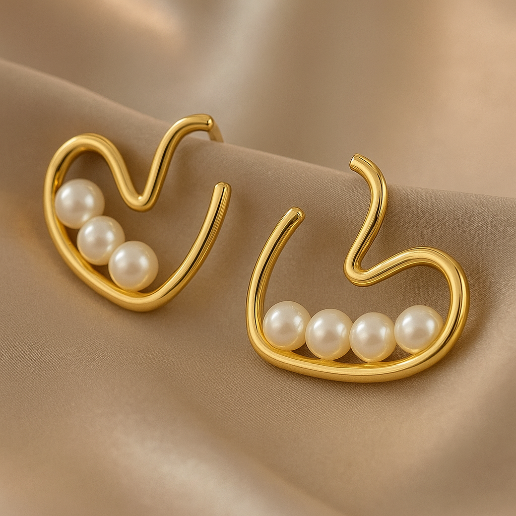 Elira Heartline Pearl Earrings