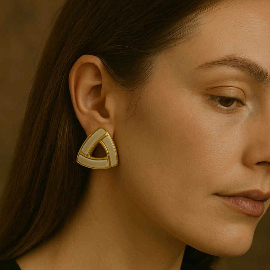 Alina Enamel Triangle Studs
