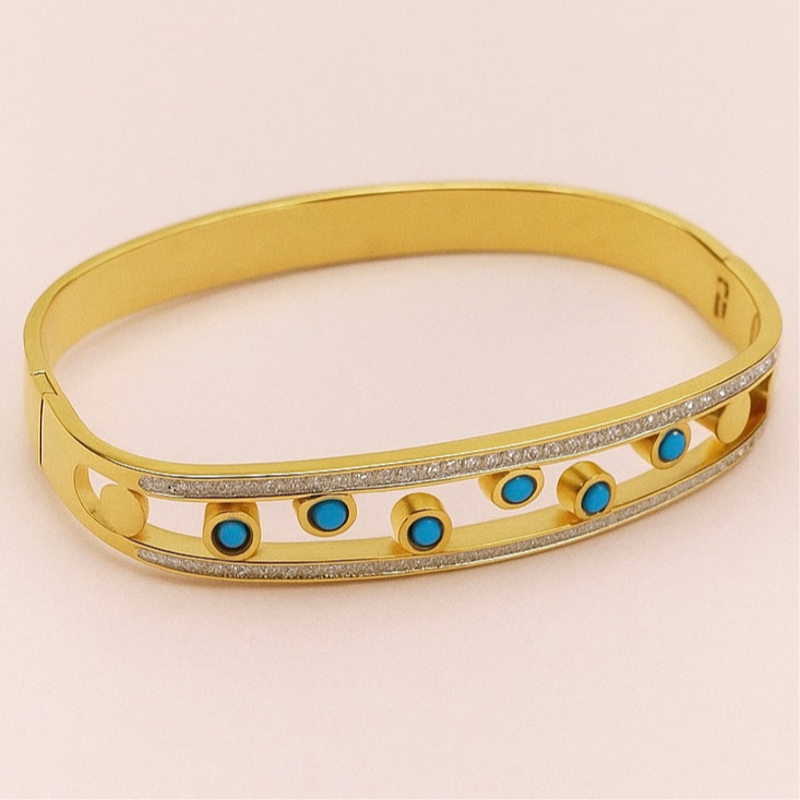 Zuri Blue Dot Bangle