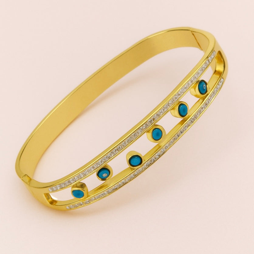 Zuri Blue Dot Bangle