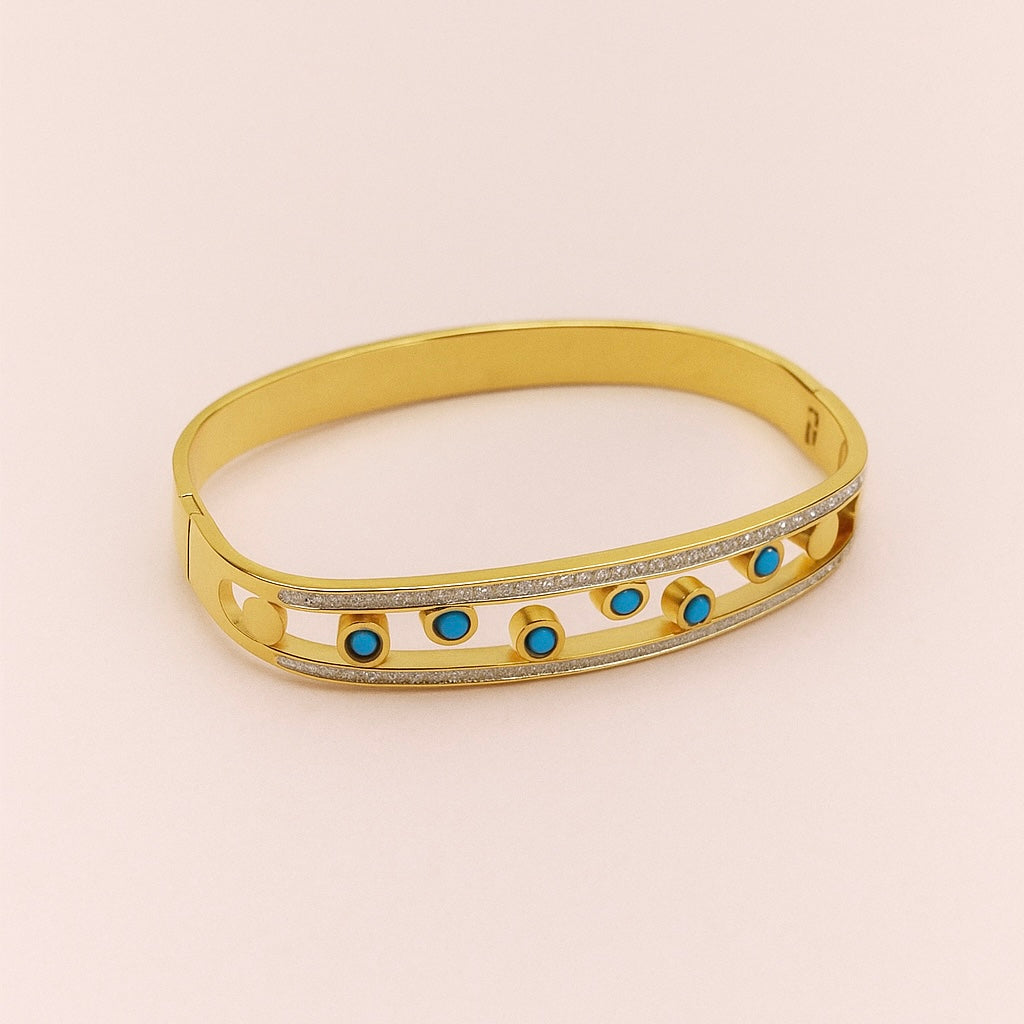 Zuri Blue Dot Bangle