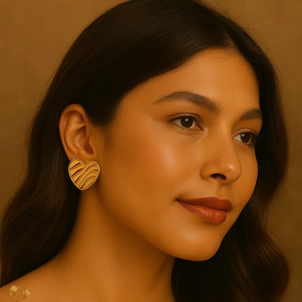 Rachel Molten Heart Studs