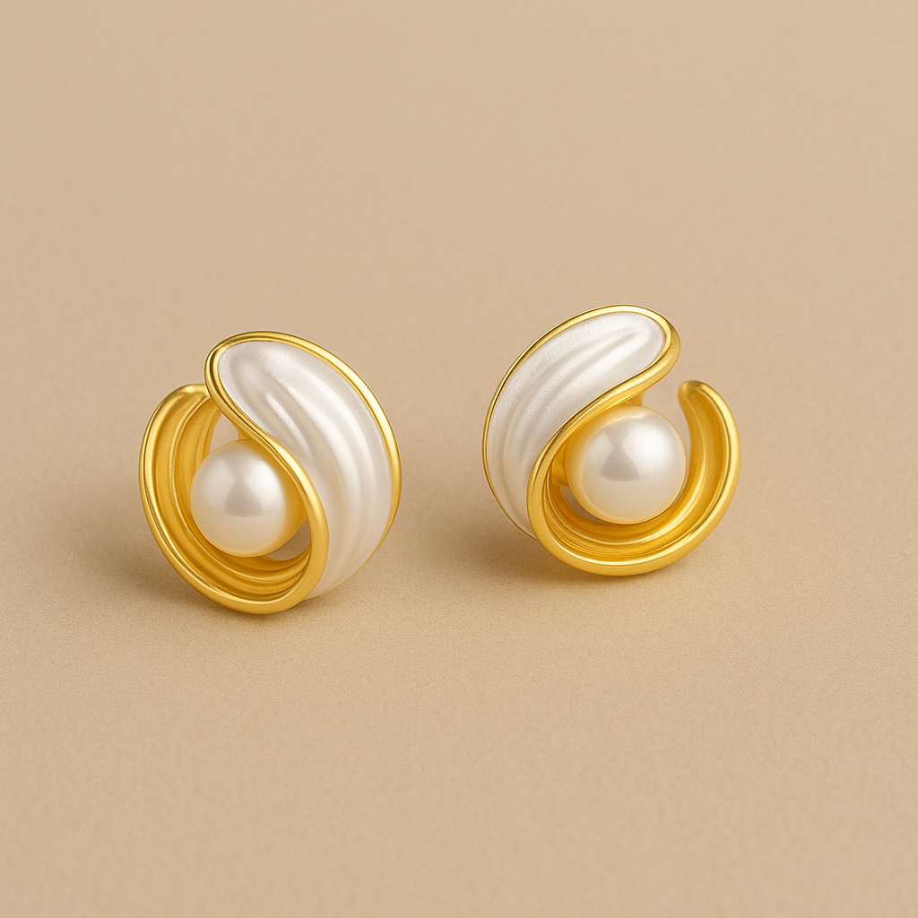 Olivia Shell Pearl Studs