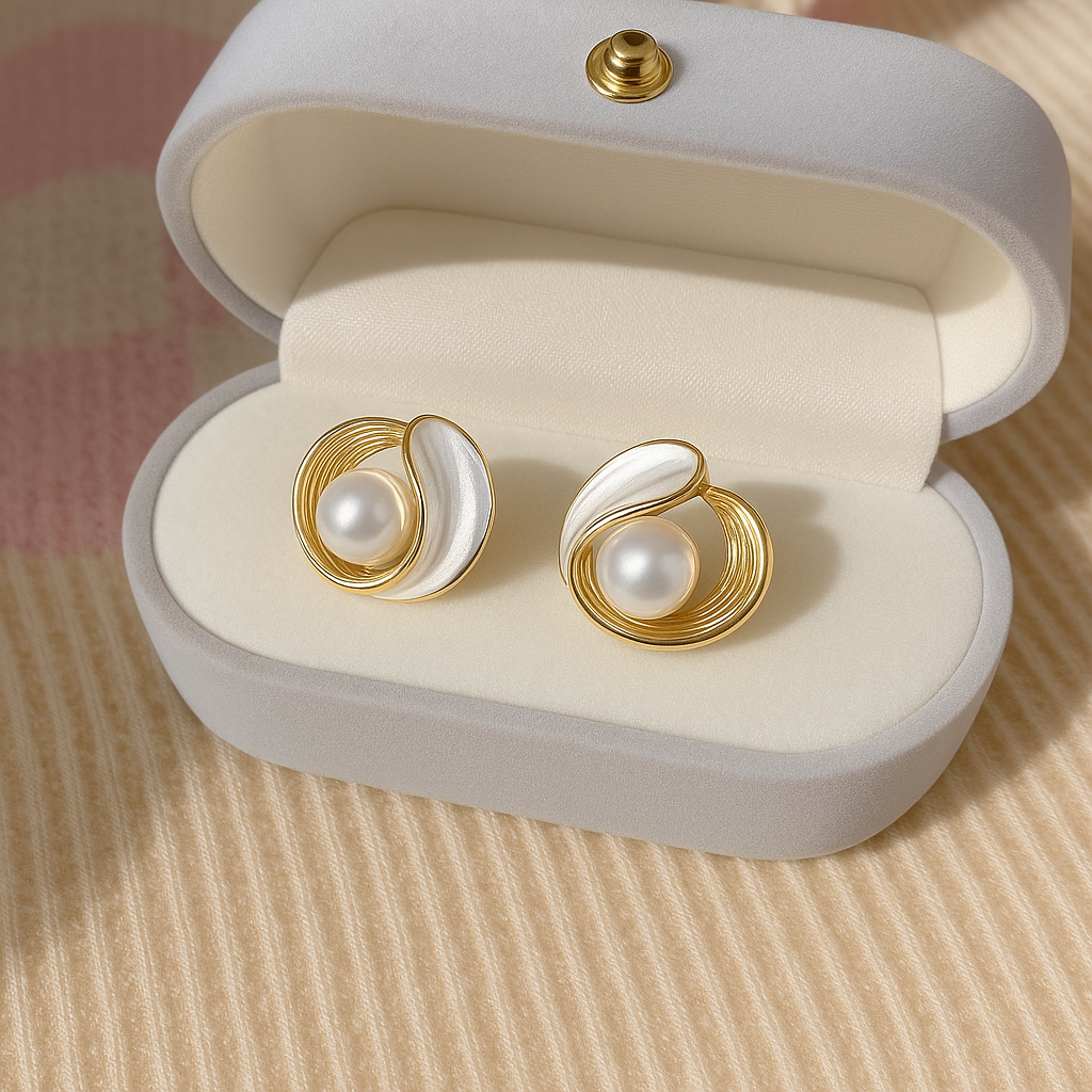 Olivia Shell Pearl Studs