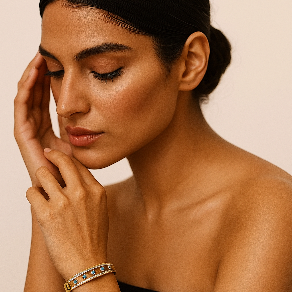 Zuri Blue Dot Bangle