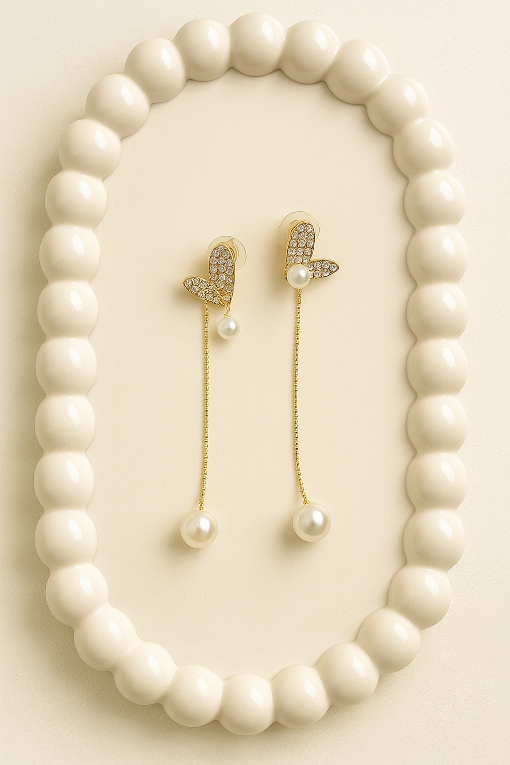Flutter Pearl Drop Earrings