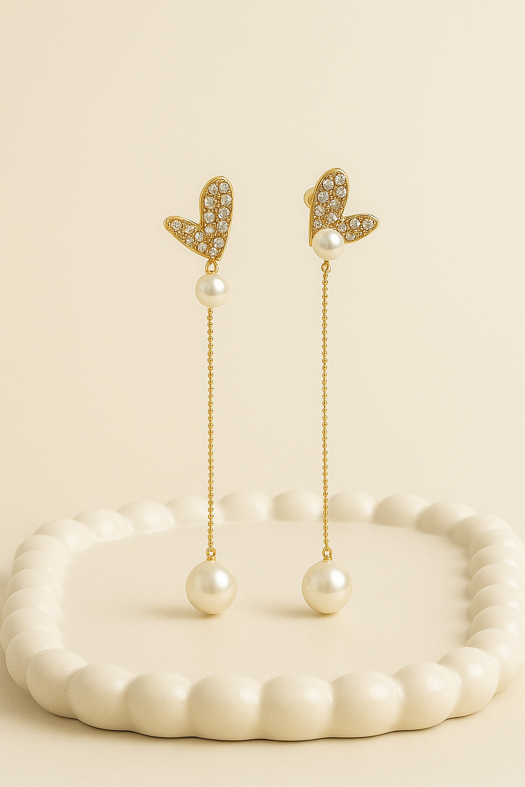 Flutter Pearl Drop Earrings