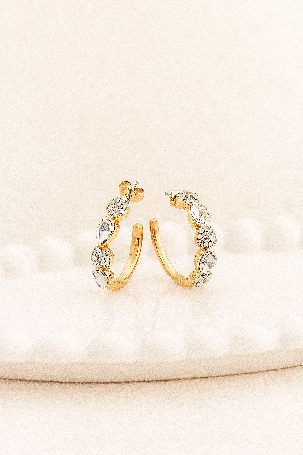 Crystal Bloom Hoops