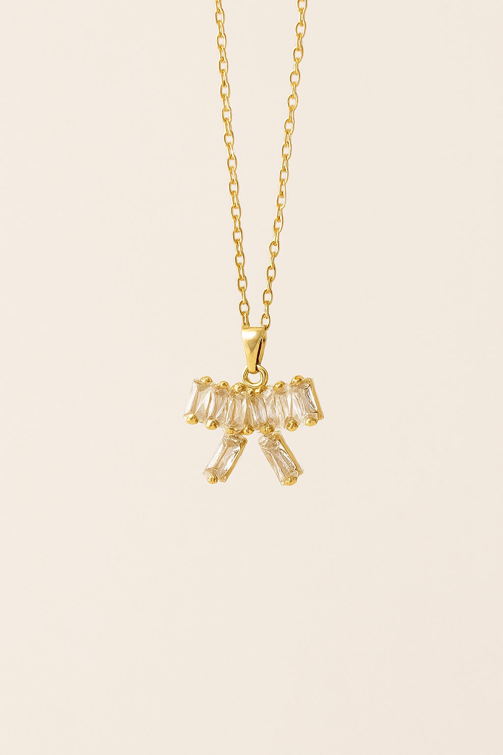 Gleam Bow Pendant Necklace