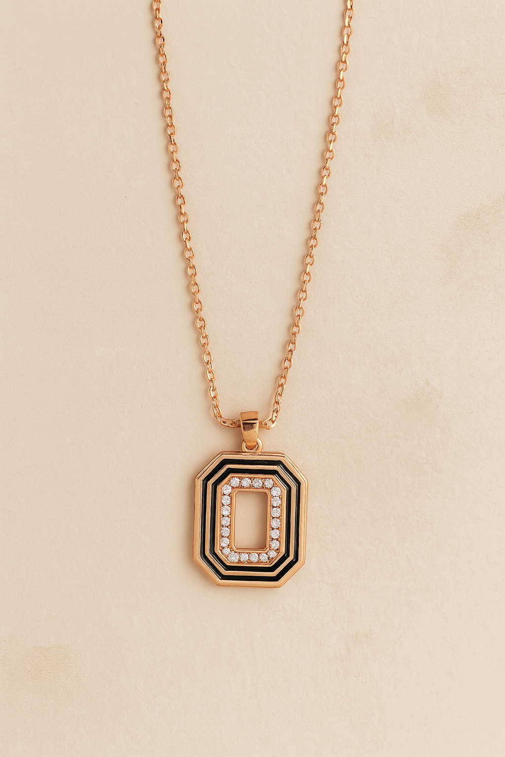 Noir Deco Pendant Necklace